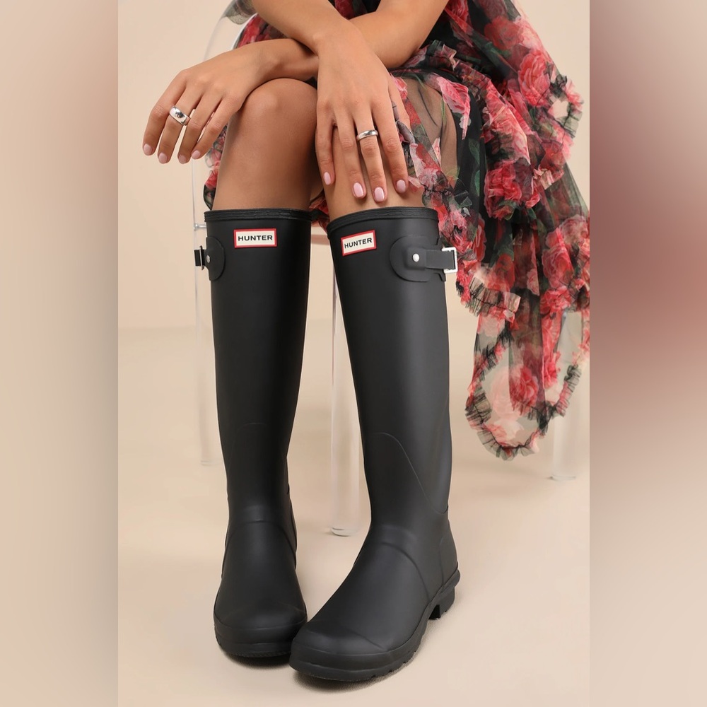 HUNTER Original Tall Matte Black Rain Boots Women’s Size 9/9.5 EU 40/41 Fall